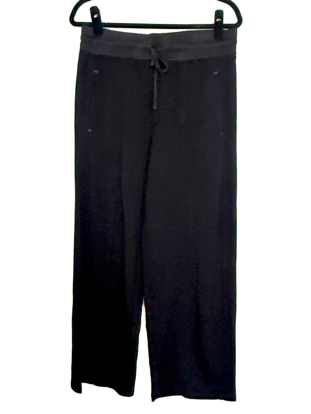 blanc noir sport Black Drawstring Soft Wide Leg Pants Medium Athleisure
